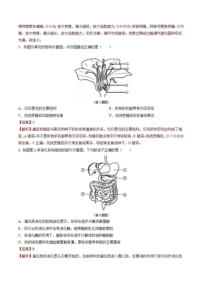 2024年中考生物第二次模拟考试（吉林卷）03