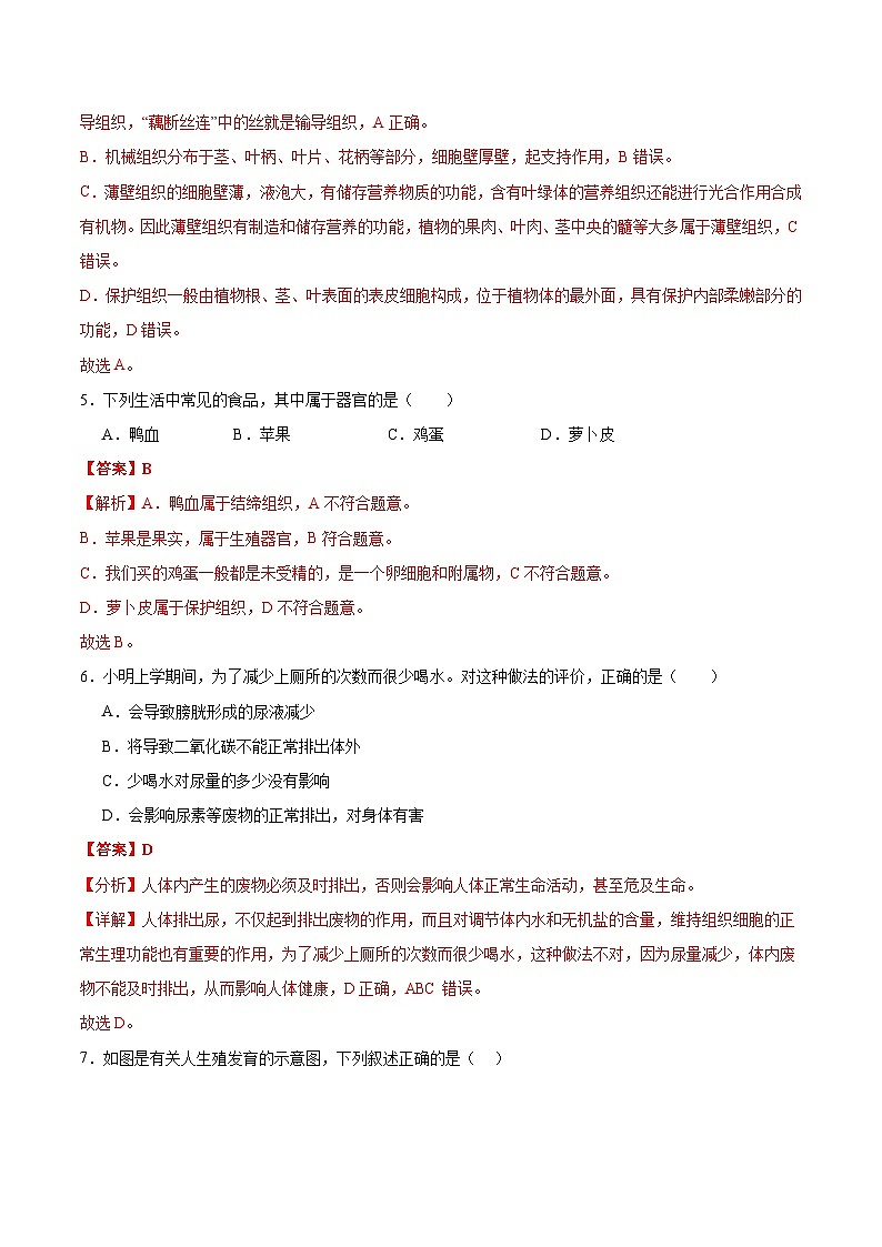 2024年中考生物第二次模拟考试（河南卷）03