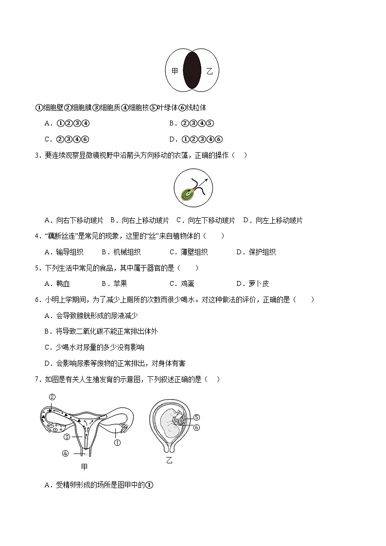 2024年中考生物第二次模拟考试（河南卷）02