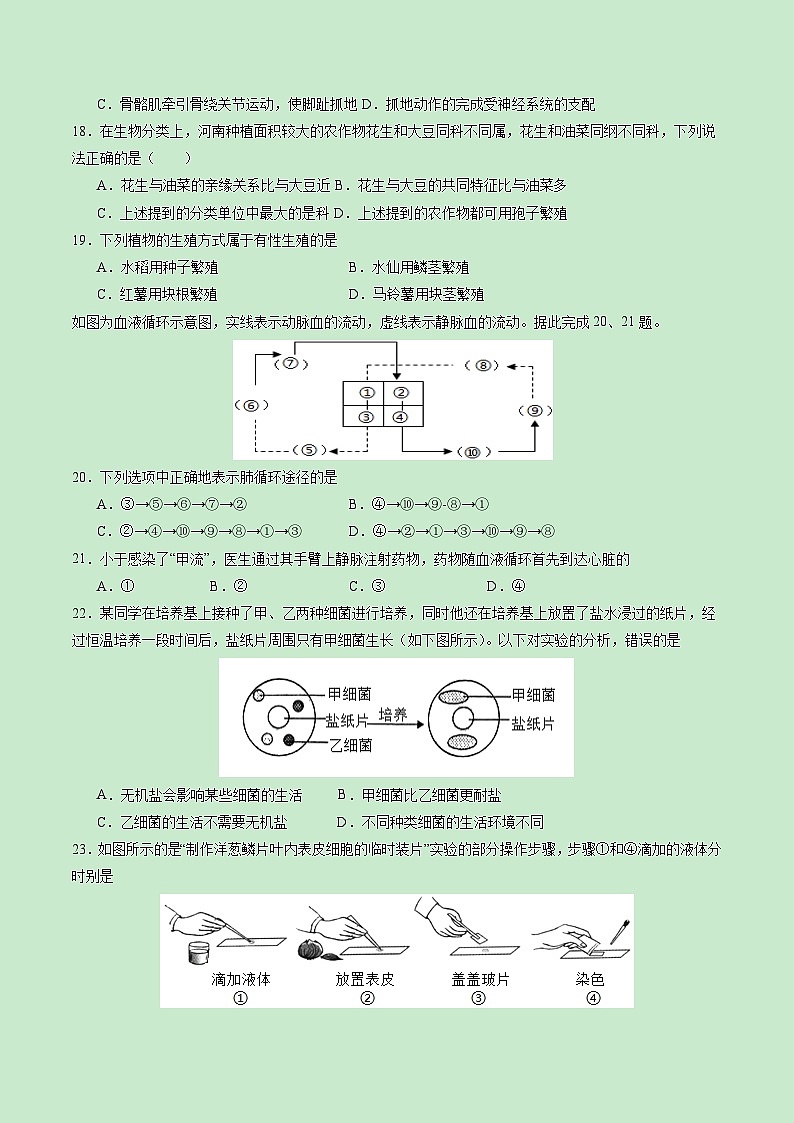 2024年中考生物第二次模拟考试（福建卷）03