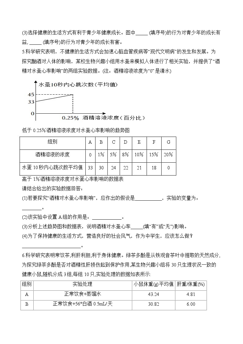 8.3  了解自己，增进健康——2023-2024学年八年级下册生物人教版期末分层训练（含解析）03
