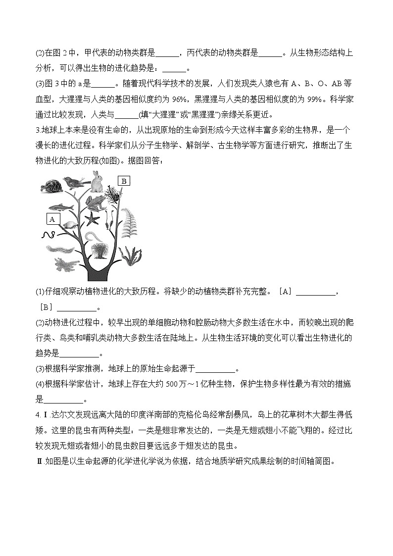 7.3  生命起源和生物进化 ——2023-2024学年八年级下册生物人教版期末分层训练（含解析）02