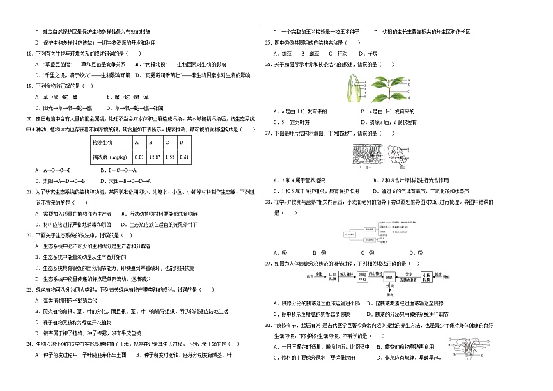 生物（无锡卷）（考试版A3）第2页