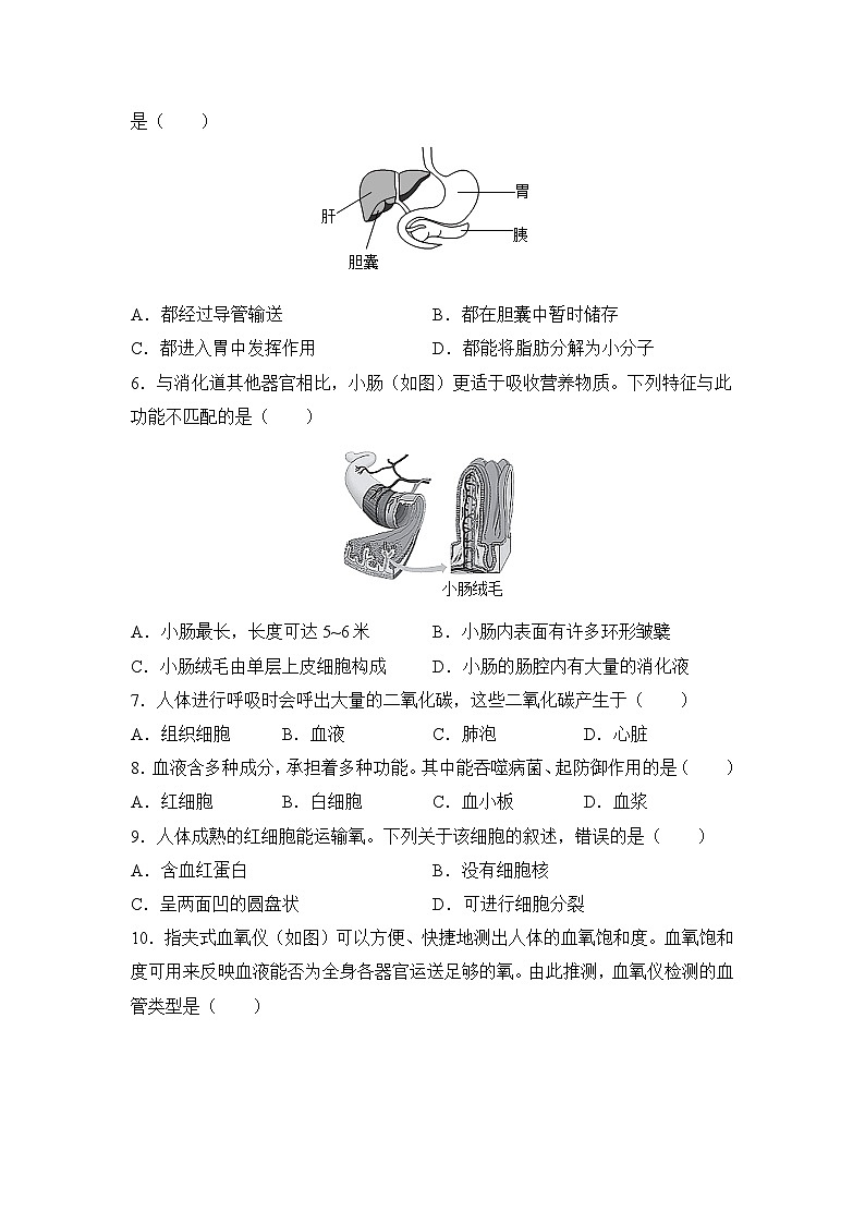 北京市海淀区2022-2023学年七年级下学期期末生物试题02
