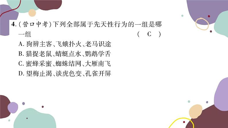 冀少版生物八年级上册 4.2.3 先天性行为和学习行为课件08