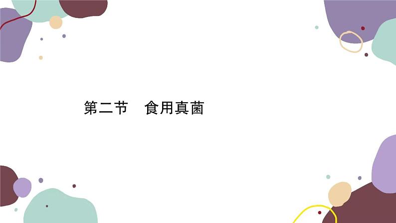 冀少版生物八年级上册 5.2.2 食用真菌课件01