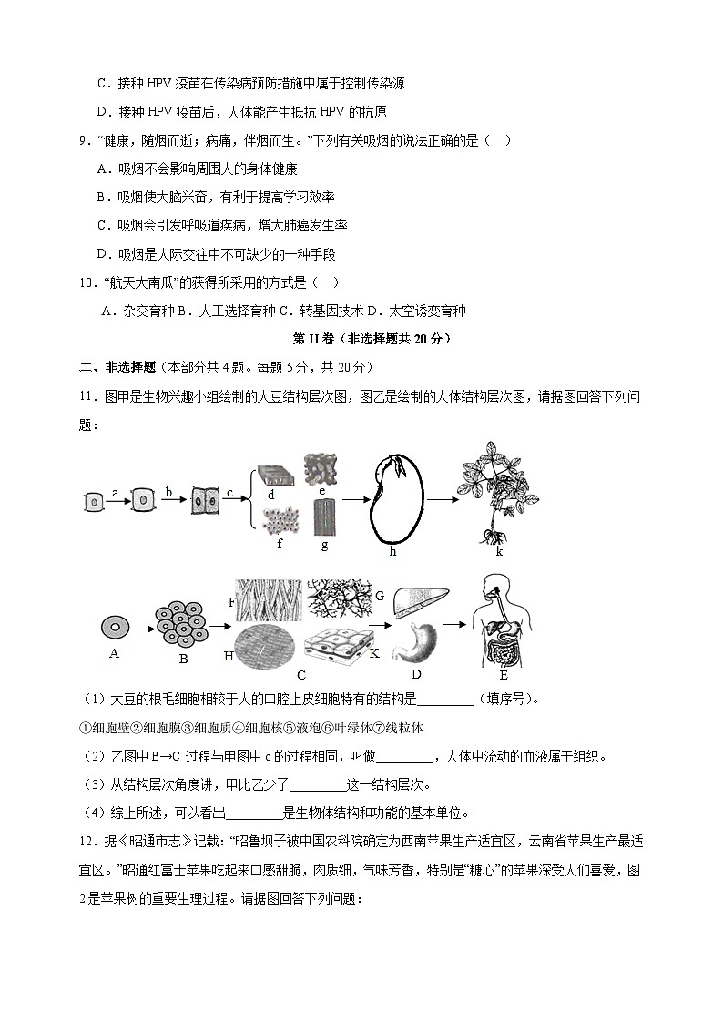 备战2024年徐州市中考生物临考押题卷（含答案解析）03