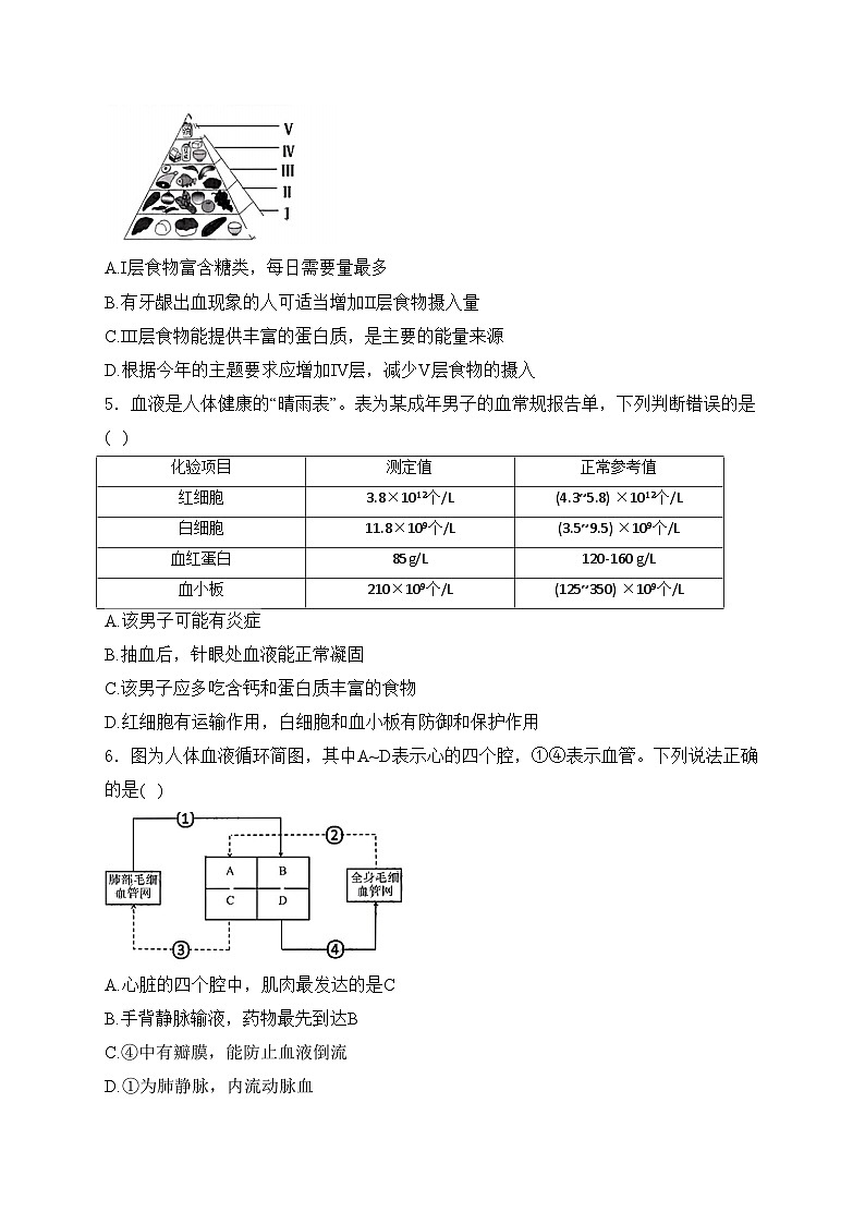 四川省南充市2024届中考生物试卷(含答案)第2页