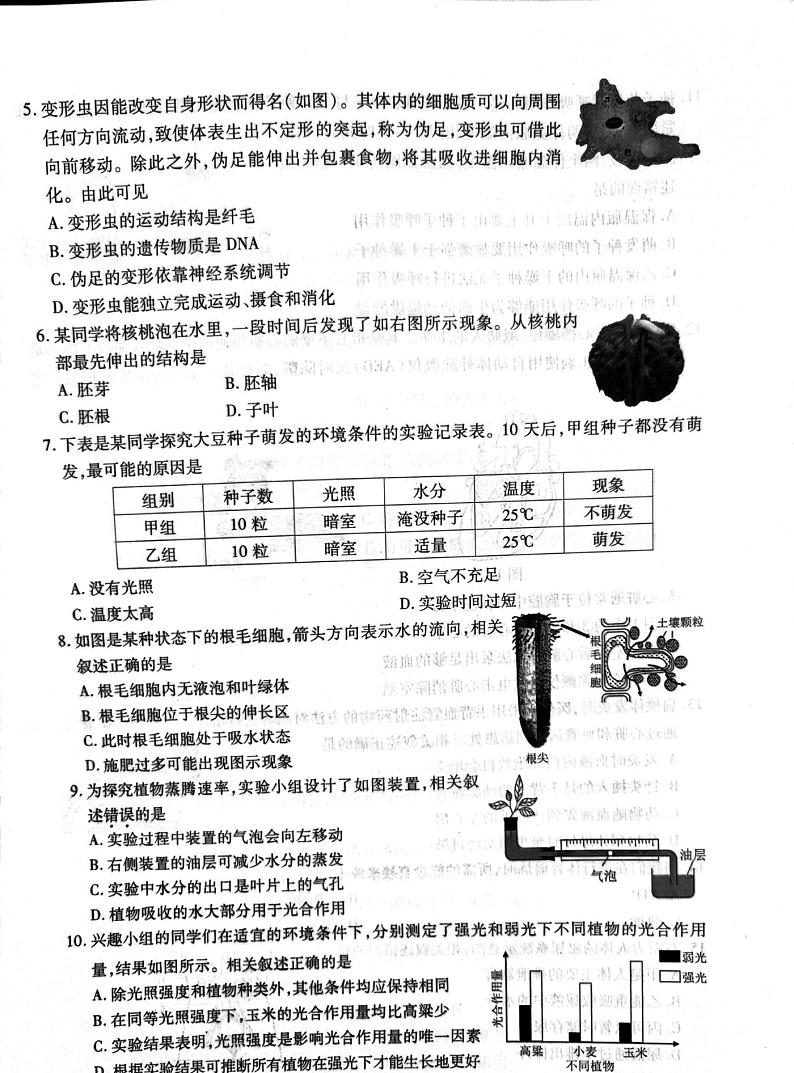 2024年江苏省苏州市中考生物试题第2页
