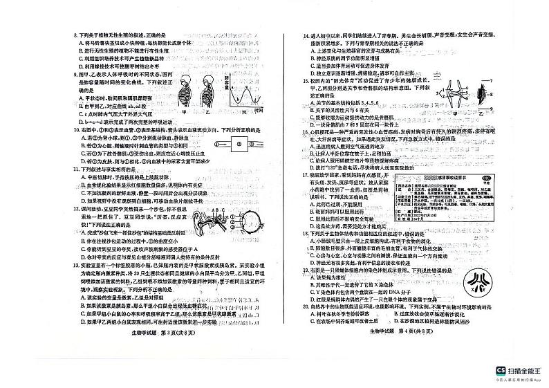 2024年山东省滨州市中考生物试题第2页