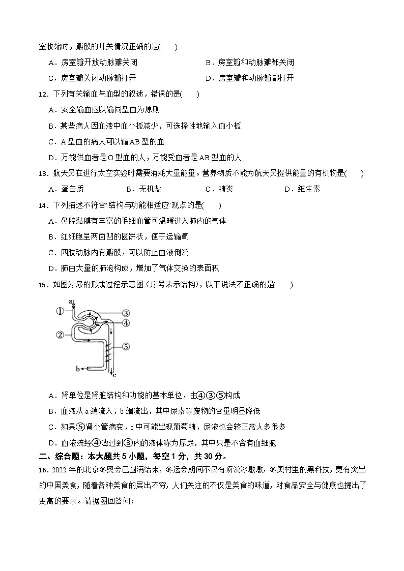 广西北海市银海区2023-2024学年七年级下学期期中质量检测生物试题+03