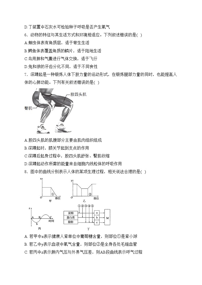 山东省菏泽市巨野县2024届九年级下学期中考二模生物试卷(含答案)03