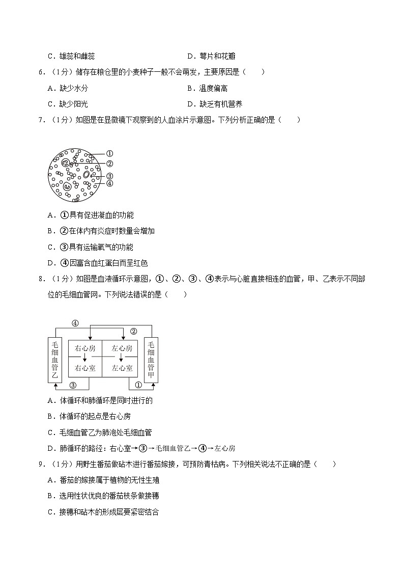 2024年河南省南阳市中考一模生物试卷第2页