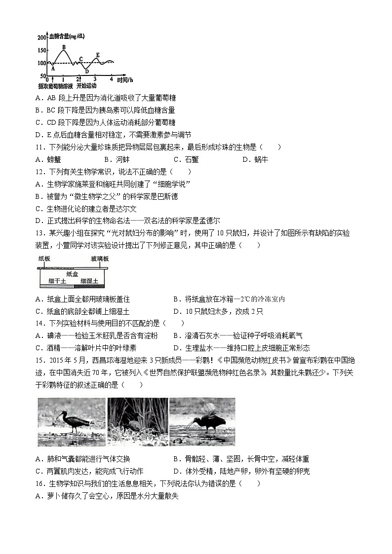 2024年中考真题：四川省凉山州生物试题(无答案)第3页