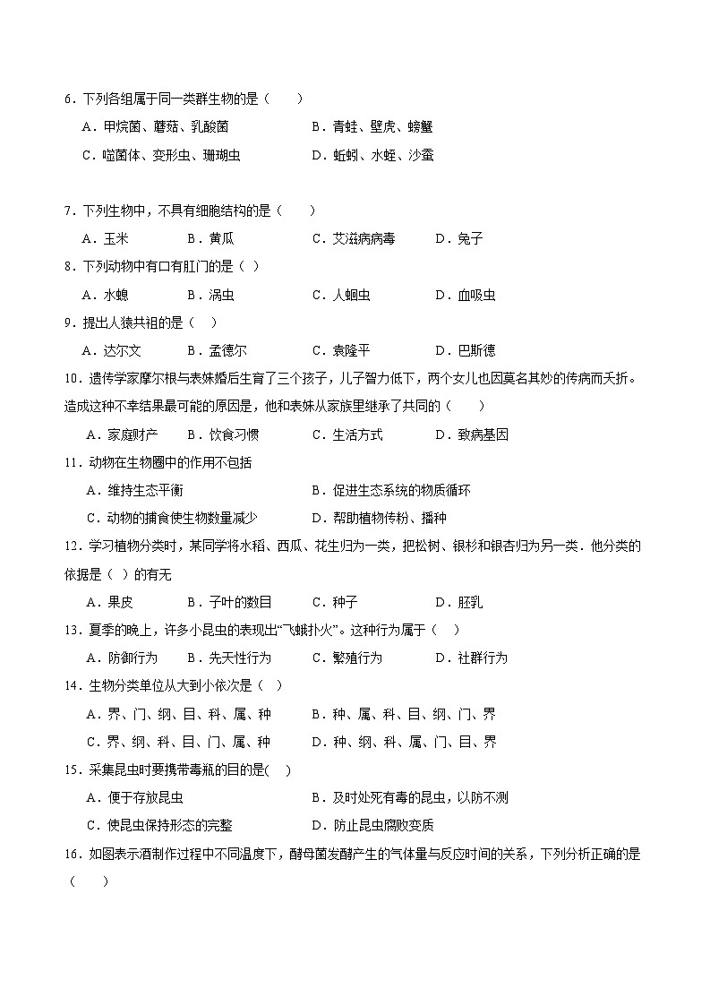八年级期末复习选择题专练100道（原卷版）第2页