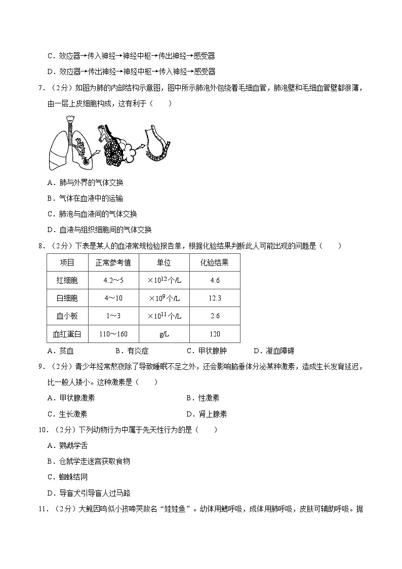 2024年天津市河西区中考生物二模试卷02