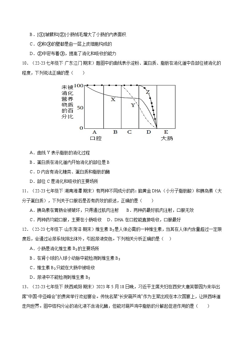专题02  人体的营养（原卷版）第3页