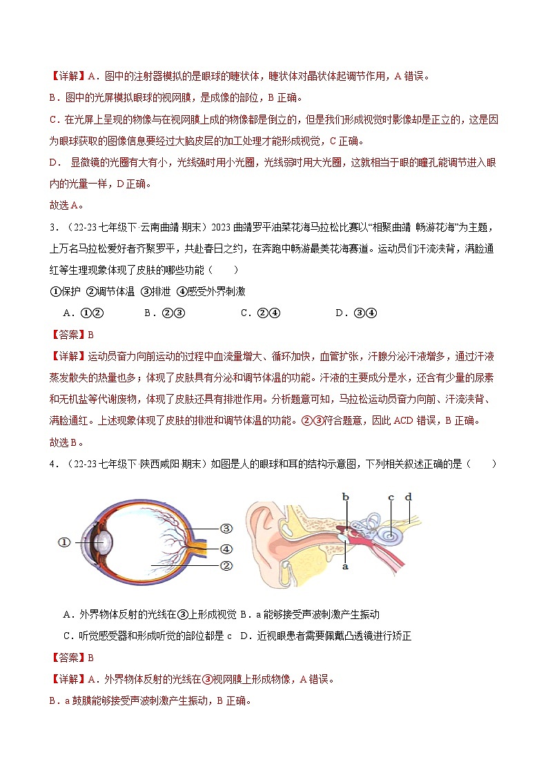 专题06  人体生命活动的调节（解析版）第2页