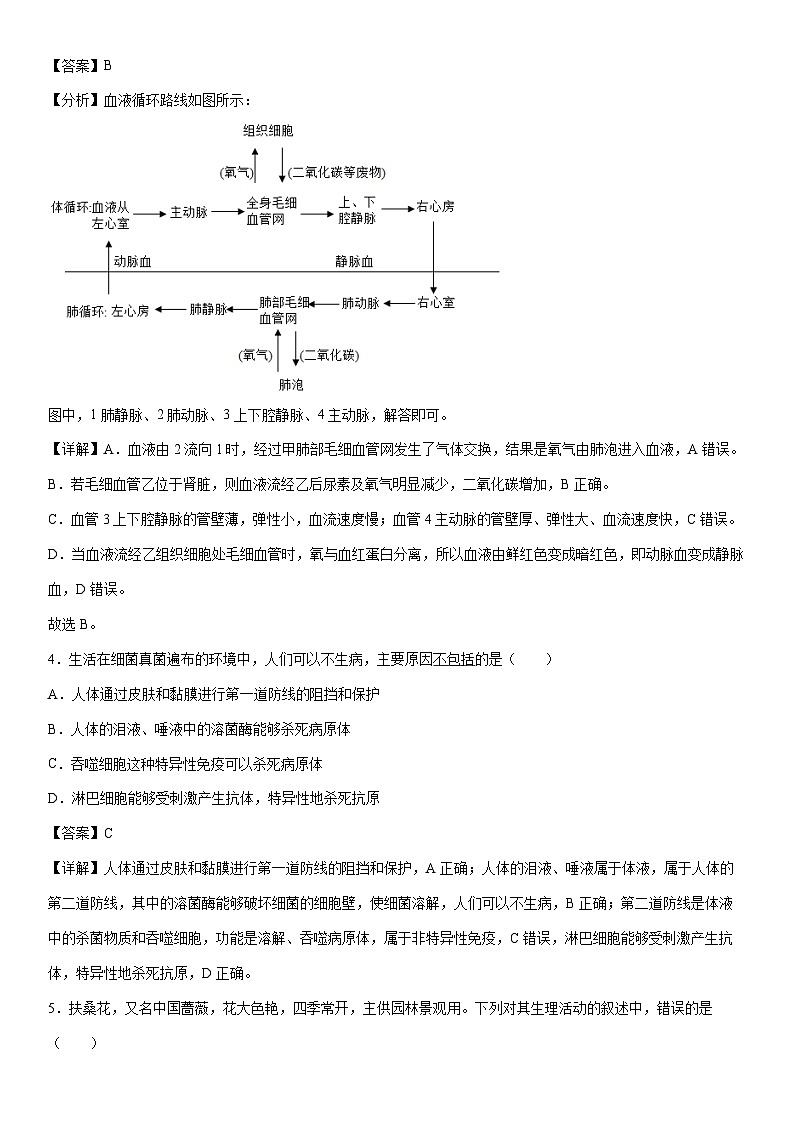 [生物]卷04-[临考满分]2024年中考临考满分模拟卷（南通卷）（解析版）第3页