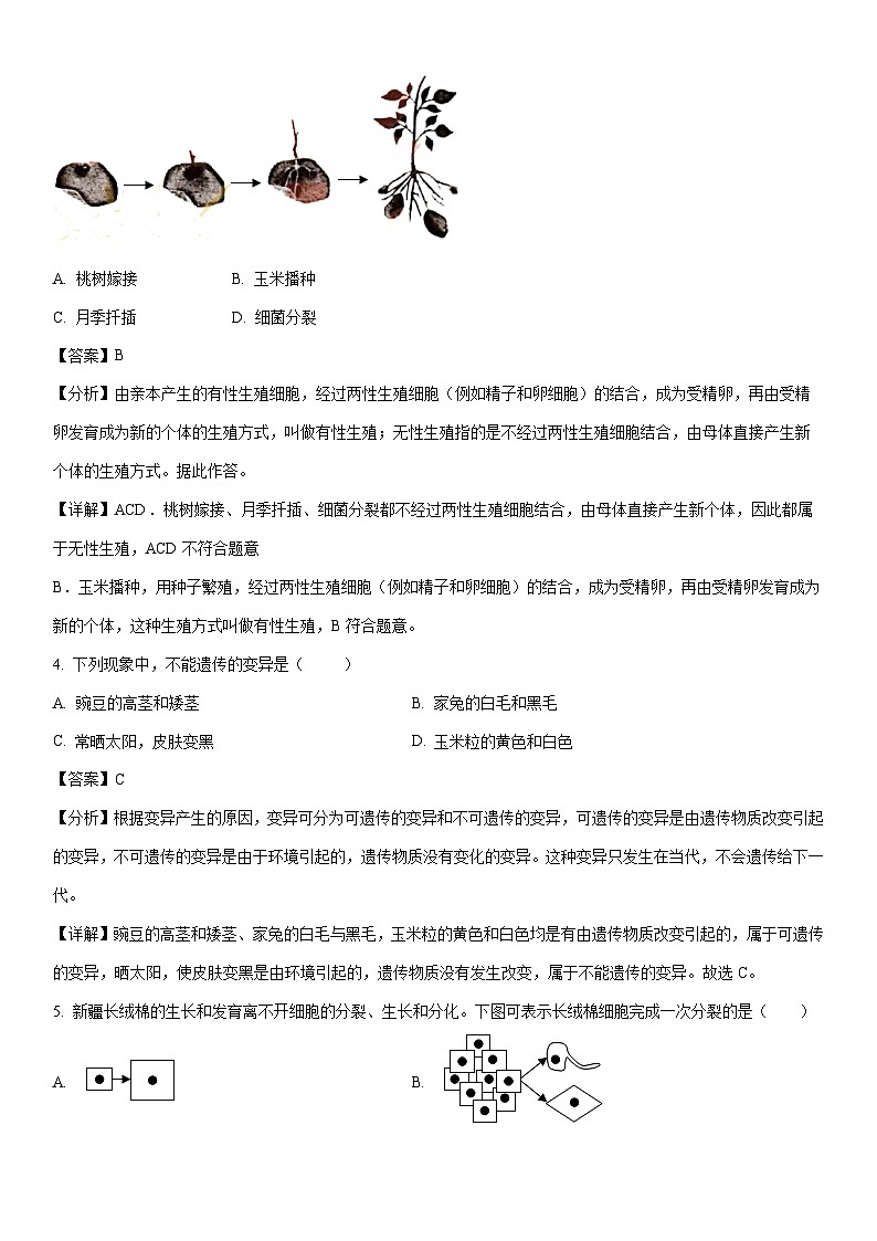 [生物]陕西省宝鸡市渭滨区2023-2024学年八年级下学期期中试卷（解析版）第2页