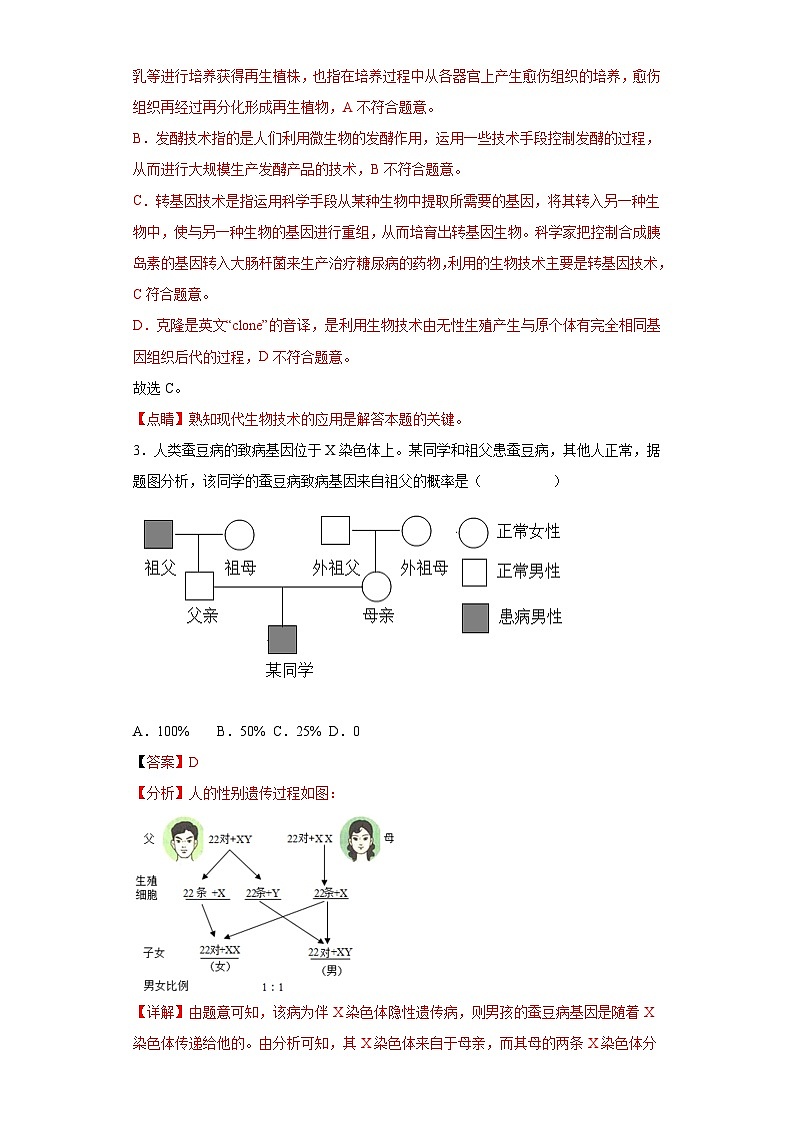 卷04-八年级生物下学期期末综合测试卷（人教版）（解析版）_new第2页