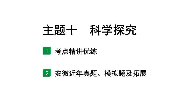 2024安徽中考生物二轮中考考点研究  主题十  科学探究 （课件）01