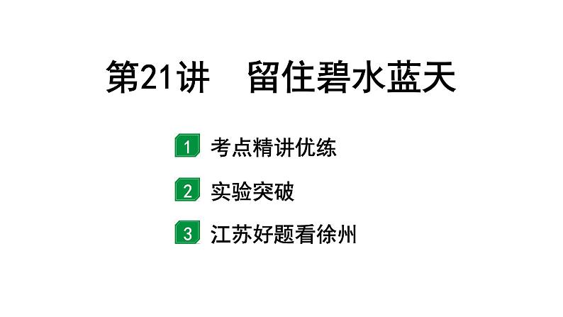 2024年江苏省徐州市中考生物二轮中考考点研究 第21讲 留住碧水蓝天 课件第1页