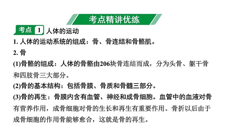 2024年江苏省徐州市中考生物二轮考点研究 第12讲 动物的运动与行为  习题课件第2页