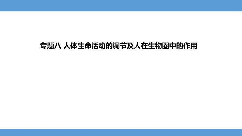 2024年河北省中考生物知识梳理课件——专题八 人体生命活动的调节及人在生物圈中的作用第1页