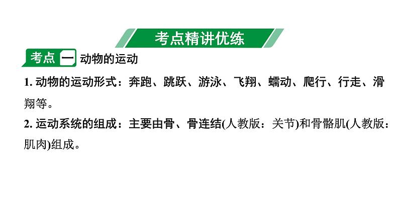 2024广西中考生物二轮考点研究 主题五 动物的运动和行为 课件03