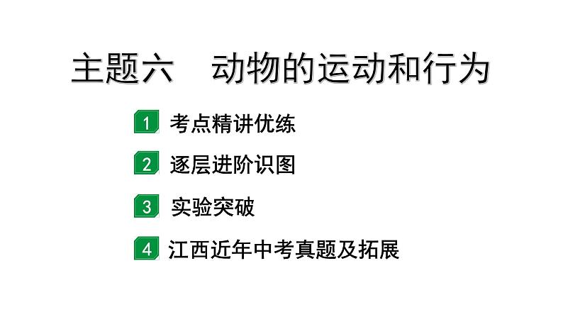 2024江西中考生物二轮中考考点研究 主题六 动物的运动和行为 课件01