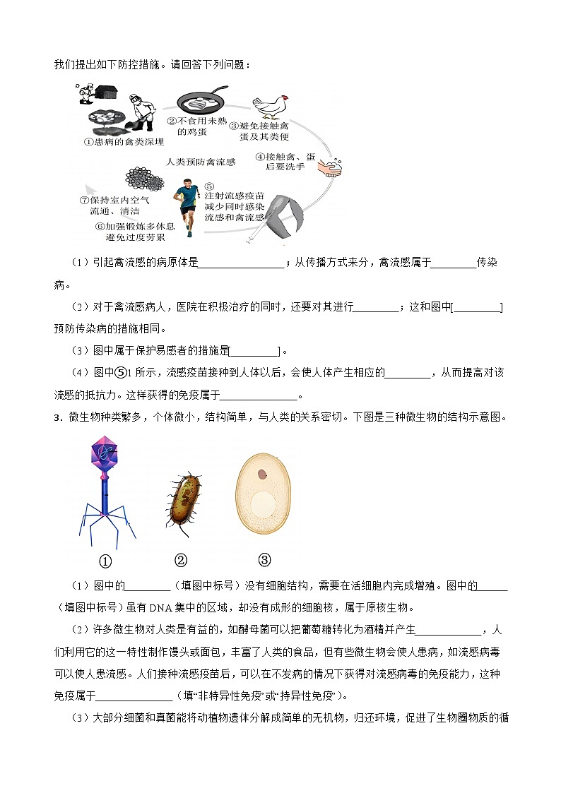 2024年中考生物二轮专题复习：健康的生活读图题（含答案）第2页