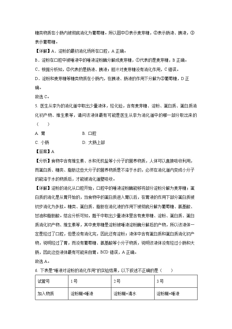 [生物]湖北省十堰市茅箭区2022～2023学年七年级下学期期中质量检测试卷（解析版）第3页