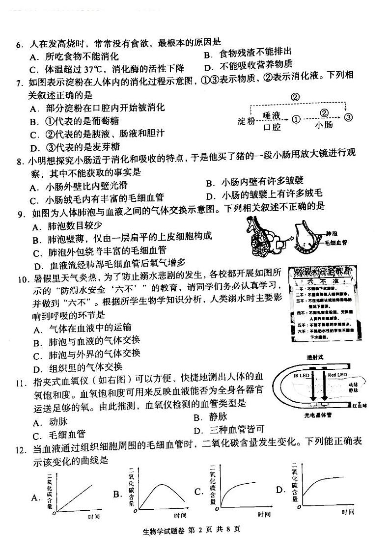 湖南省洪江市2023-2024学年七年级下学期期末质量监测生物试卷02