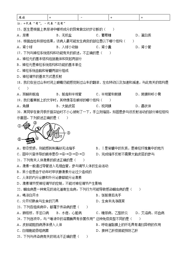 广东省韶关市2023-2024学年七年级下学期6月期末生物试题03