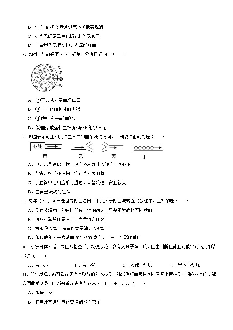 吉林省吉林市2024年七年级下学期期末生物试题附答案第2页