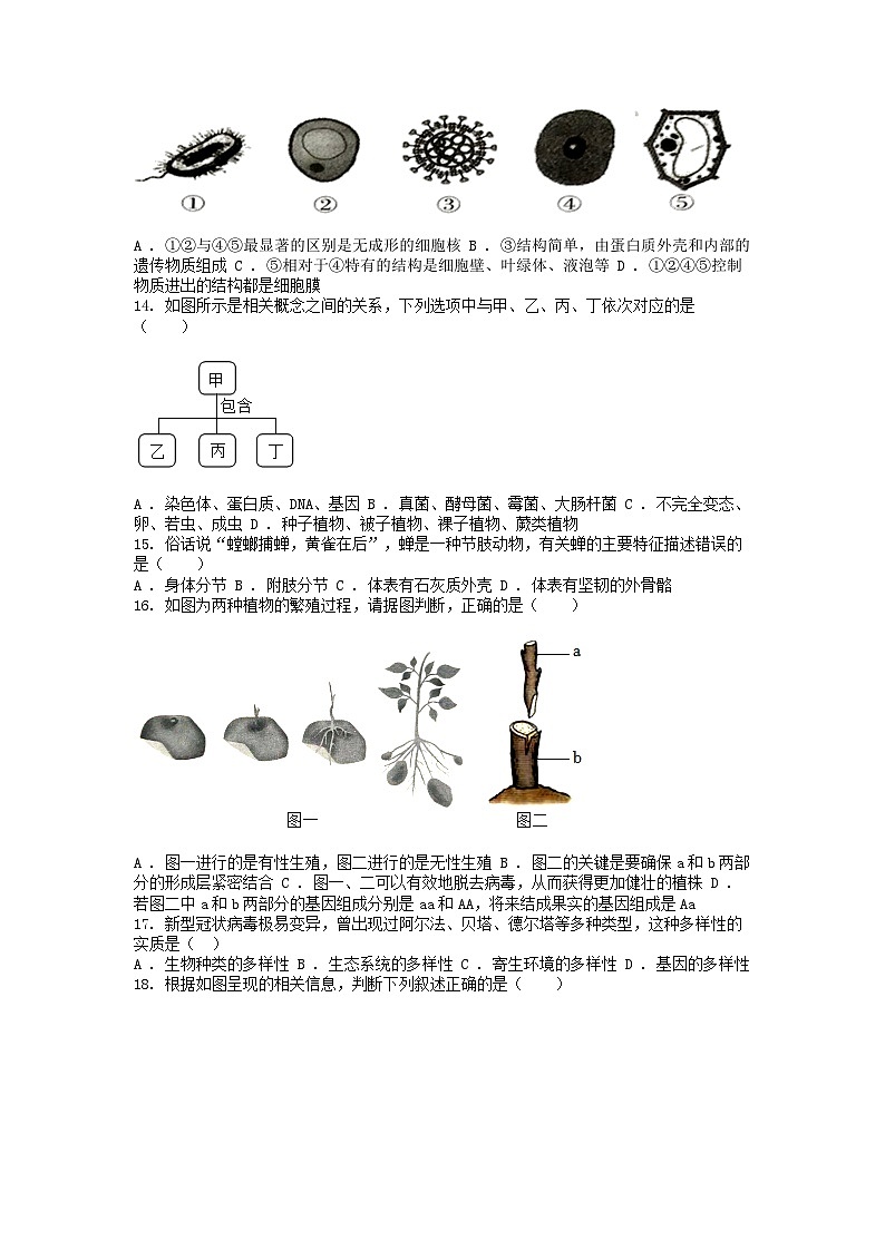 [生物]四川省绵阳市游仙区2022年中考三诊试卷03