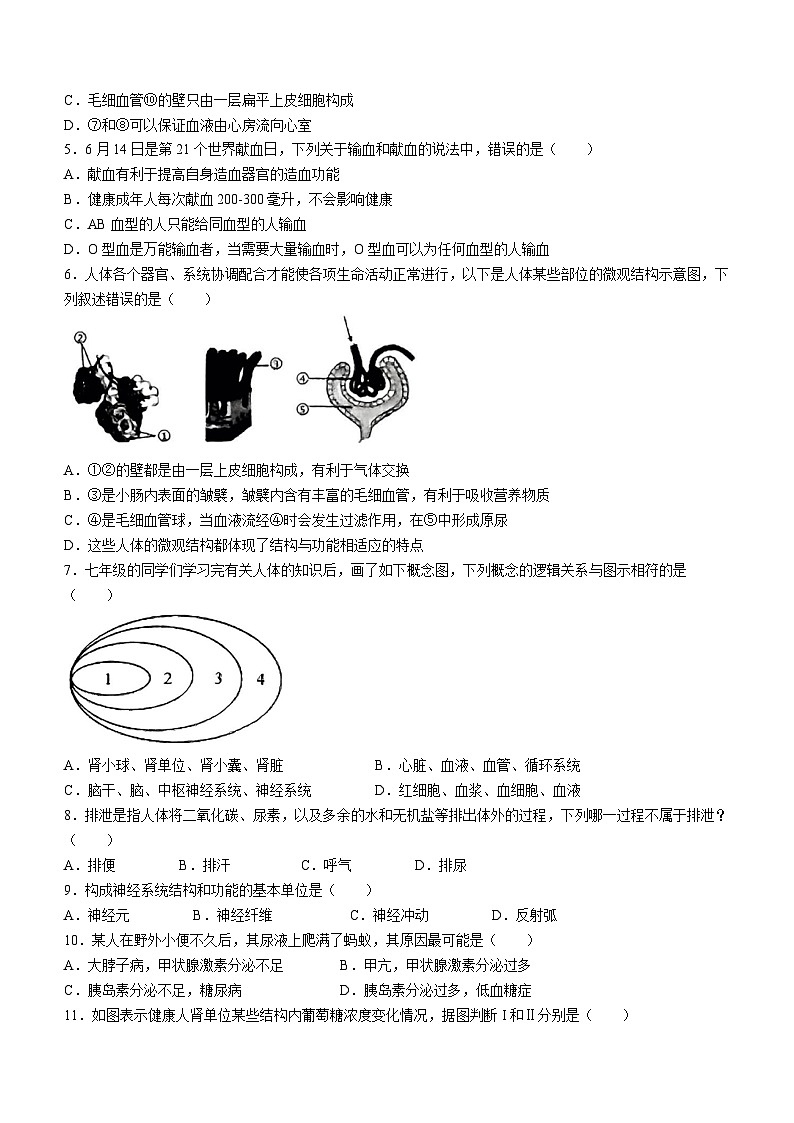 江西省南昌市2023-2024学年七年级下学期6月期末生物试题02