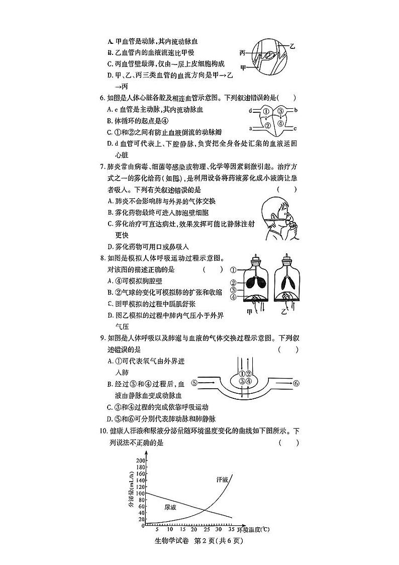 河南省安阳市九校联考2023-2024学年七年级下学期6月期末生物试题第2页