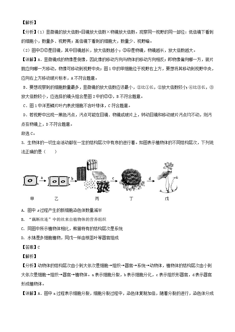 2024年四川达州中考真题生物试题及答案第2页