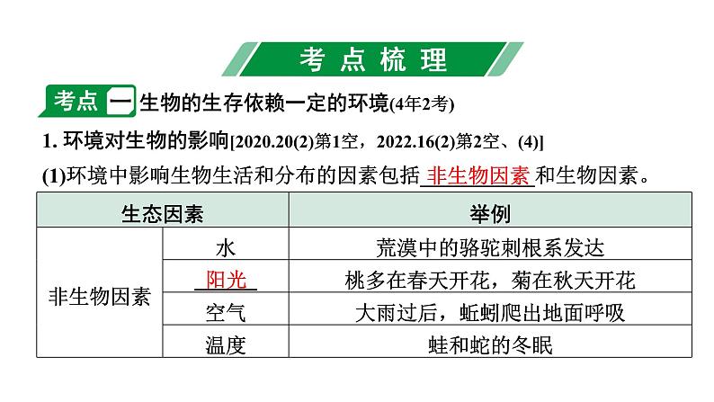 2024北京中考生物二轮中考考点研究 主题二 生物与环境（课件）第3页