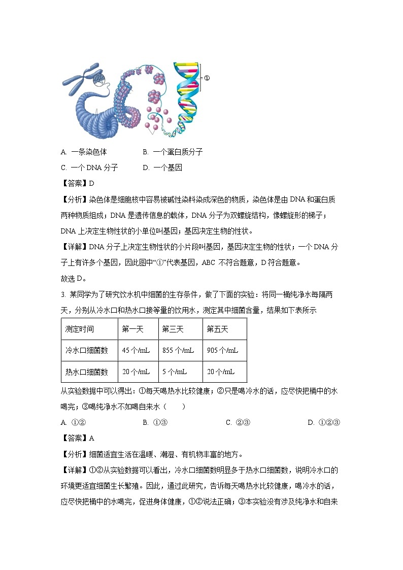 [生物][二模]2024年内蒙古呼和浩特市回民区八年级下学期试卷（解析版）02