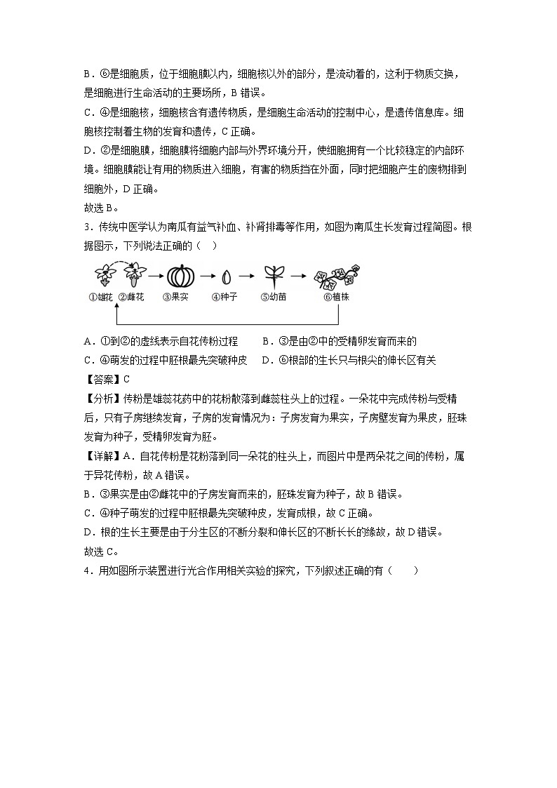[生物]七年级下学期期末模拟卷（云南专用）（解析版）02