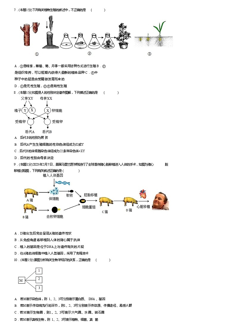 河南省开封市第三十一中学2023-2024学年八年级下学期6月期末生物试题02