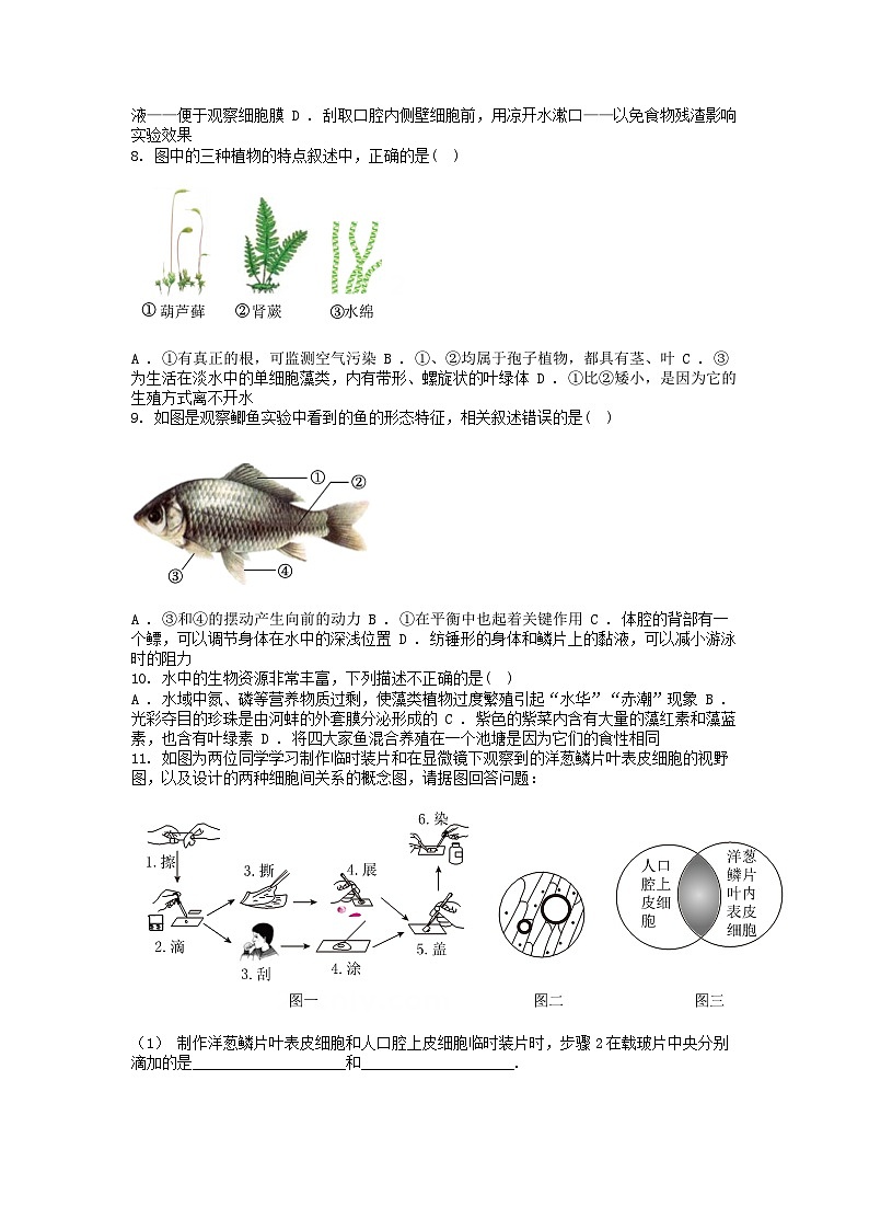 [生物][期中]江苏省徐州市2023-2024学年七年级下学期生物期中考试试题02