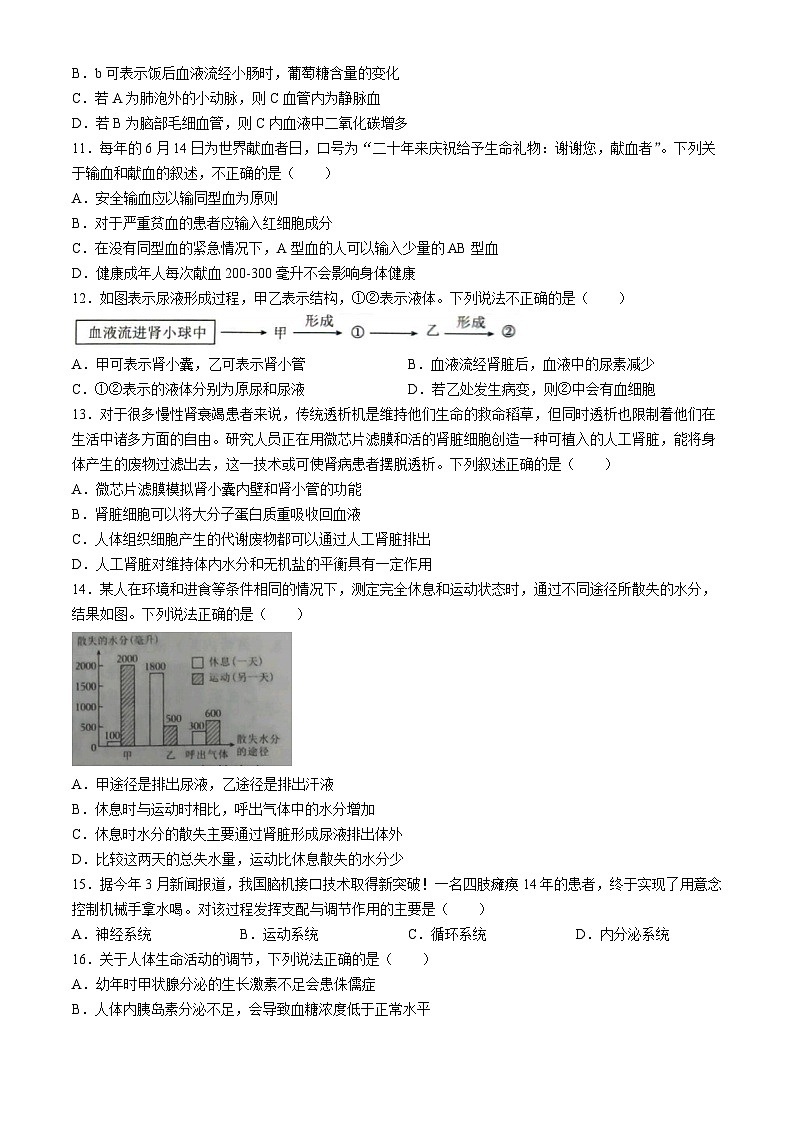 山东省滨州市博兴县2023-2024学年七年级下学期7月期末生物试题第3页
