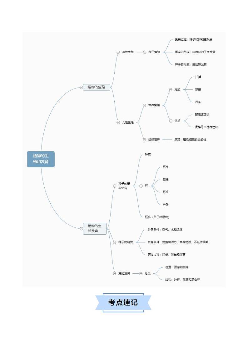 第十九章 植物的生殖与发育【速记清单】（原卷版+解析版）2023-2024学年八年级生物上册单元速记·巧练（苏科版）02