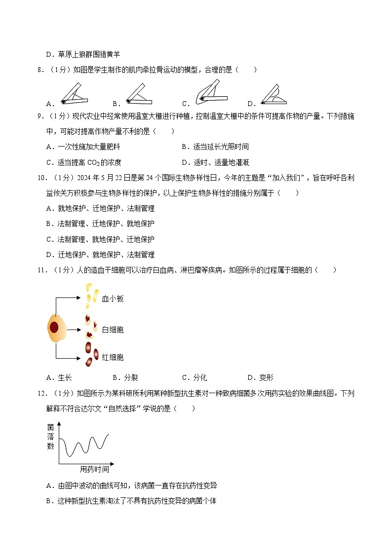 2024年辽宁省鞍山市中考生物二模试卷02