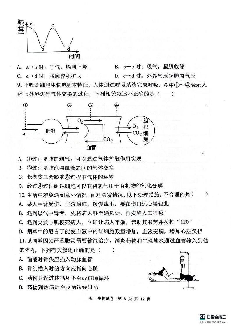 山东省惠民县2023-2024学年七年级下学期期末质量监测生物试题03
