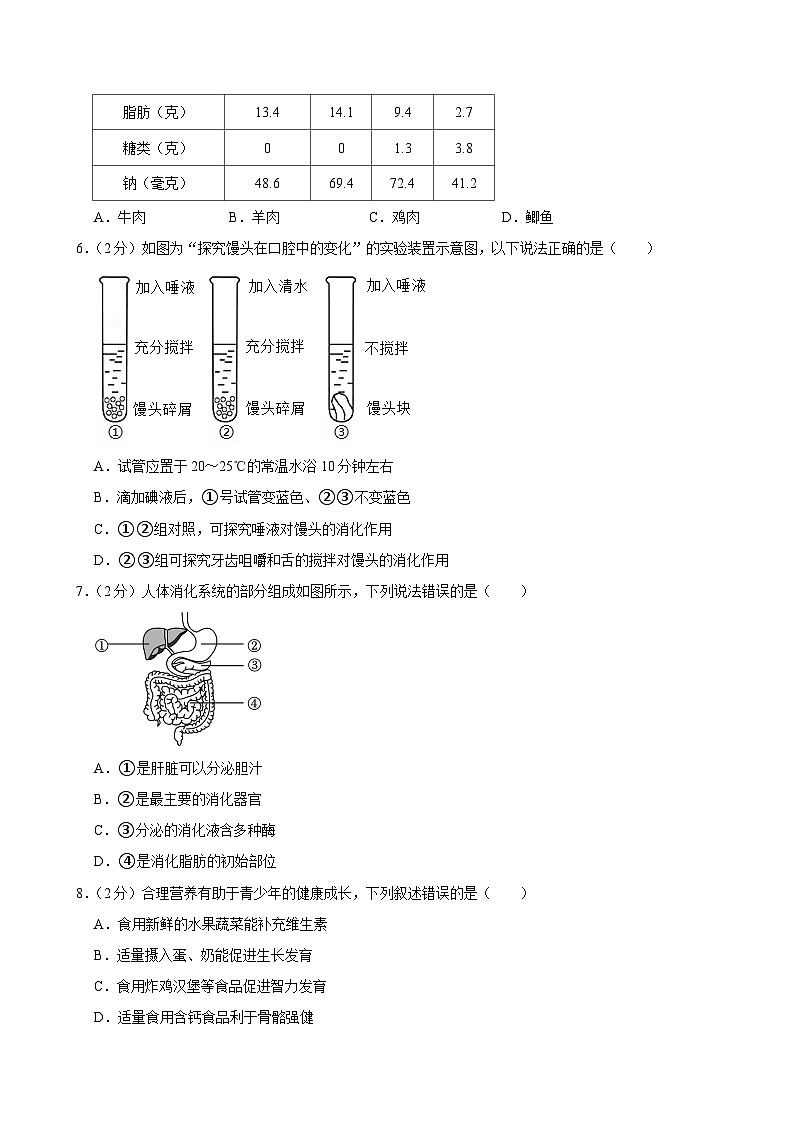 福建省福州市屏东中学、延安中学、第十九中学2023-2024学年七年级下学期期末考试生物试卷第2页